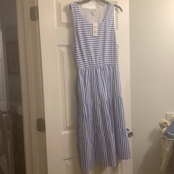 Brand new Kim Rogers blue and white striped summer dress tags still attached - Picture 1 of 2